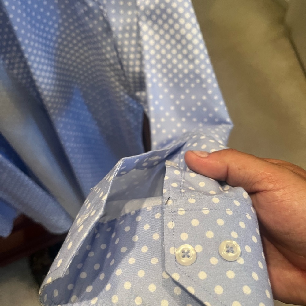 New Rosso Milano Italian Men’s Dress Shirt with Poka Dots. Beautiful with style. - Picture 5 of 7
